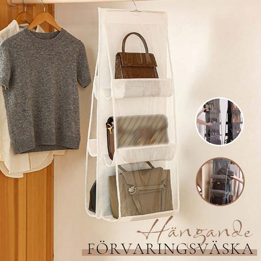 Hängande förvaringspåse – dubbelsidig transparent design, oumbärlig för att organisera din garderob.